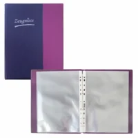 Idena Zeugnismappe Ringbuch mit 10 Klarsichthüllen 100µ pastel DIN A4 - 120µ, violett
