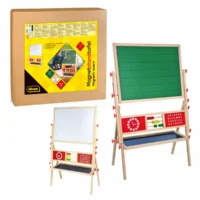 Idena Magnetstandtafel 2-seitig mit Ablage weiß/grün 76x38x118cm