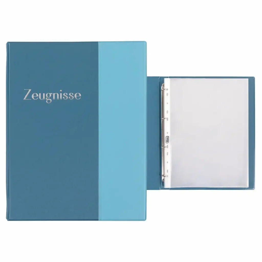 Idena Zeugnismappe Ringbuch mit 10 Klarsichthüllen pastell DIN A4