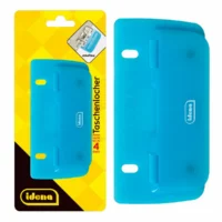 Idena Taschenlocher bis 4 Blatt aus Kunststoff blau