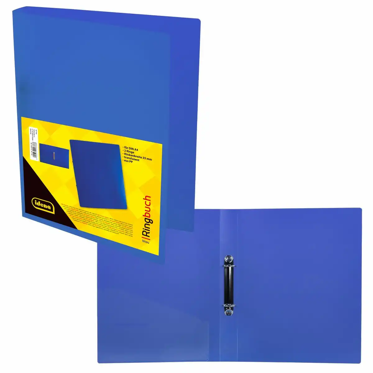 Idena Ringbuch PP 2 Ringe transluzent DIN A4