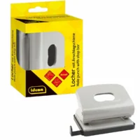 Idena Locher Metall bis 16 Blatt grau Kartonetui