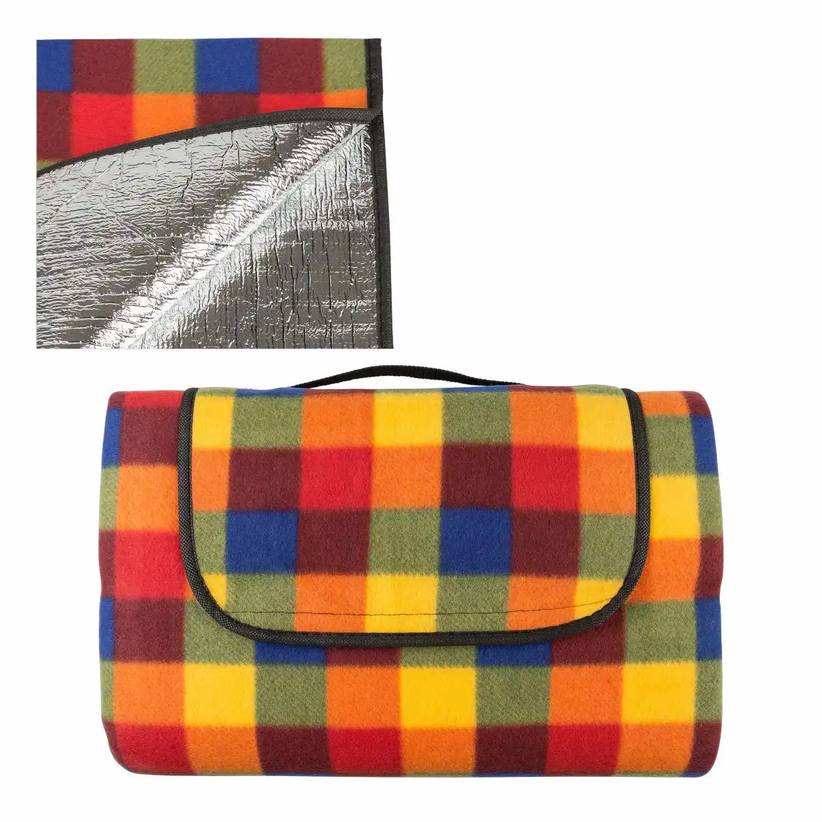 30230_00 Idena Picknickdecke mit Alu-Isolation mehrfarbig 150x195cm
