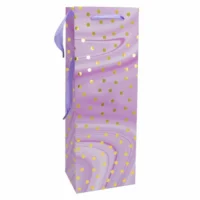 Idena Flaschentasche Dot lila/gold 12x35x9cm