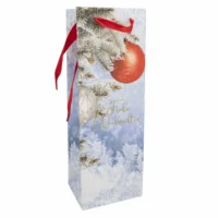 Idena Flaschentasche Weiße Weihnachten mehrfarbig 12x36x9cm