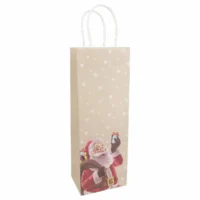 Idena Flaschentasche Weihnachten - Santa mehrfarbig, 12x9x36cm