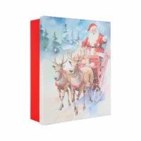Idena Geschenkbox Weihnachten Santa auf Schlitten mehrfarbig 36