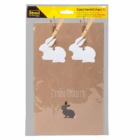 Idena Geschenktüten Ostern braun 16x26x8cm 2 Stück mit Holzklammer/Anhänger