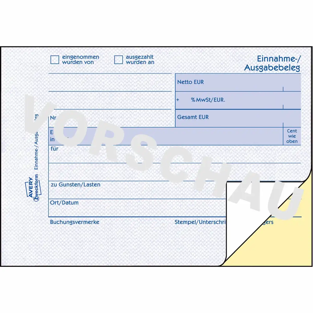 311755_02 AVERY Zweckform Einnahme-/Ausgabebeleg selbstdurchschreibend DIN A6 quer 2x40 Blatt-2