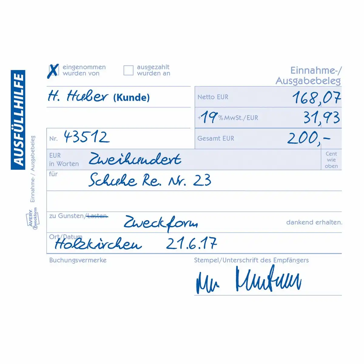 311755_04 AVERY Zweckform Einnahme-/Ausgabebeleg selbstdurchschreibend DIN A6 quer 2x40 Blatt-4