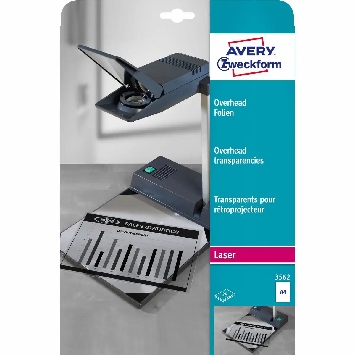 AVERY Zweckform Overheadfolien Laser transparent DIN A4 25 Stück