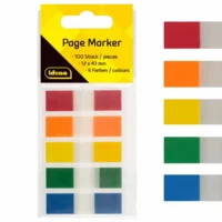 Idena Page Marker 5 Farben 12x43mm 100 Stück - 5 Farben, Strips