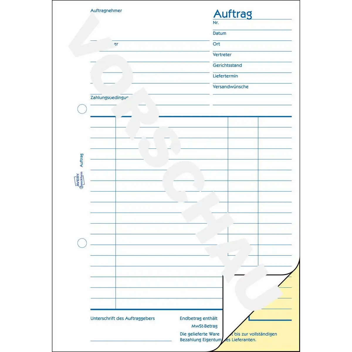 AVERY Zweckform Auftrag selbstdurchschreibend DIN A5 2x40 Blatt-2