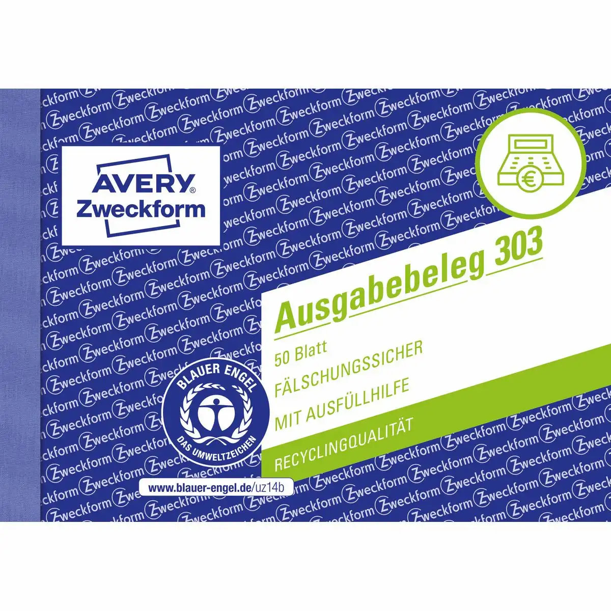 313013_01 AVERY Zweckform Ausgabebeleg quer gelb DIN A6 50 Blatt-1
