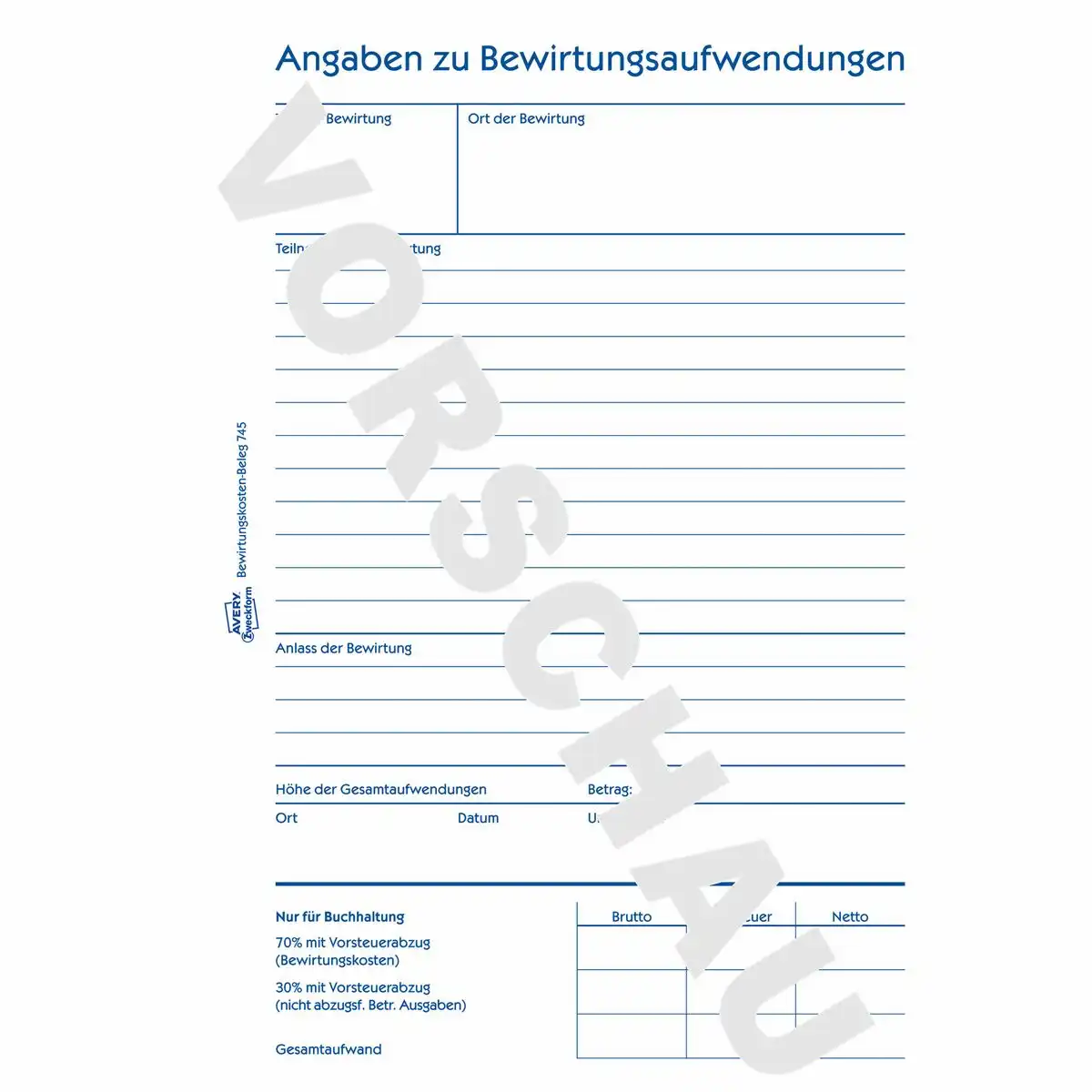 AVERY Zweckform Bewirtungsbeleg DIN A5 50 Blatt-2
