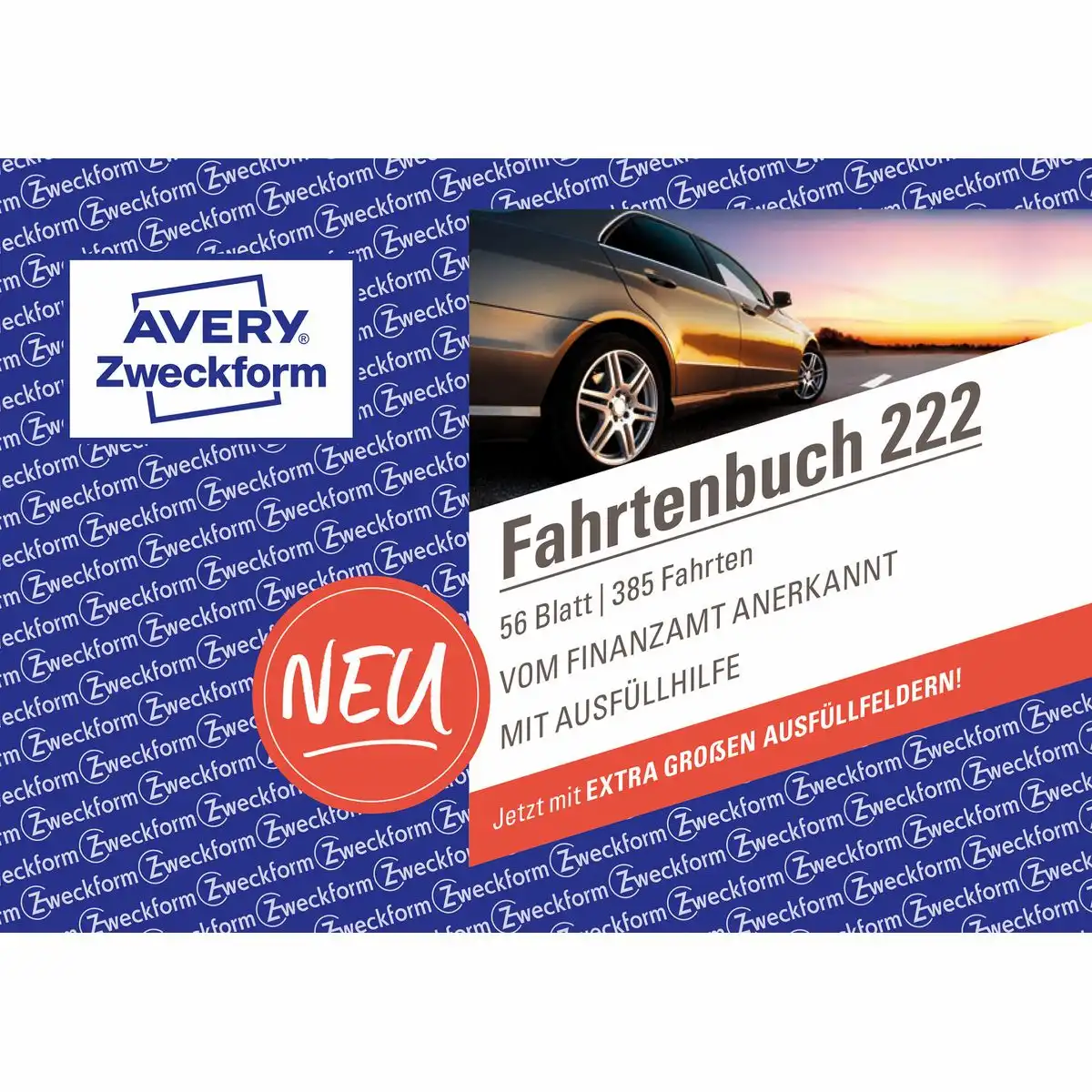 AVERY Zweckform Fahrtenbuch für PKW 390 Fahrten DIN A6 quer 56 Blatt-1