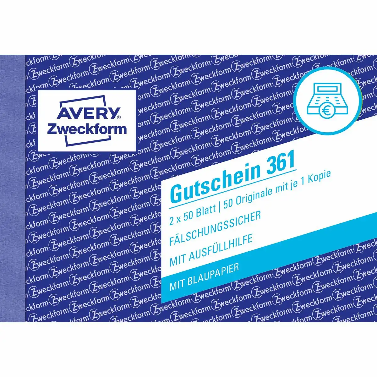 AVERY Zweckform Gutschein mit Blaupapier blau DIN A6 quer 100 Blatt-1