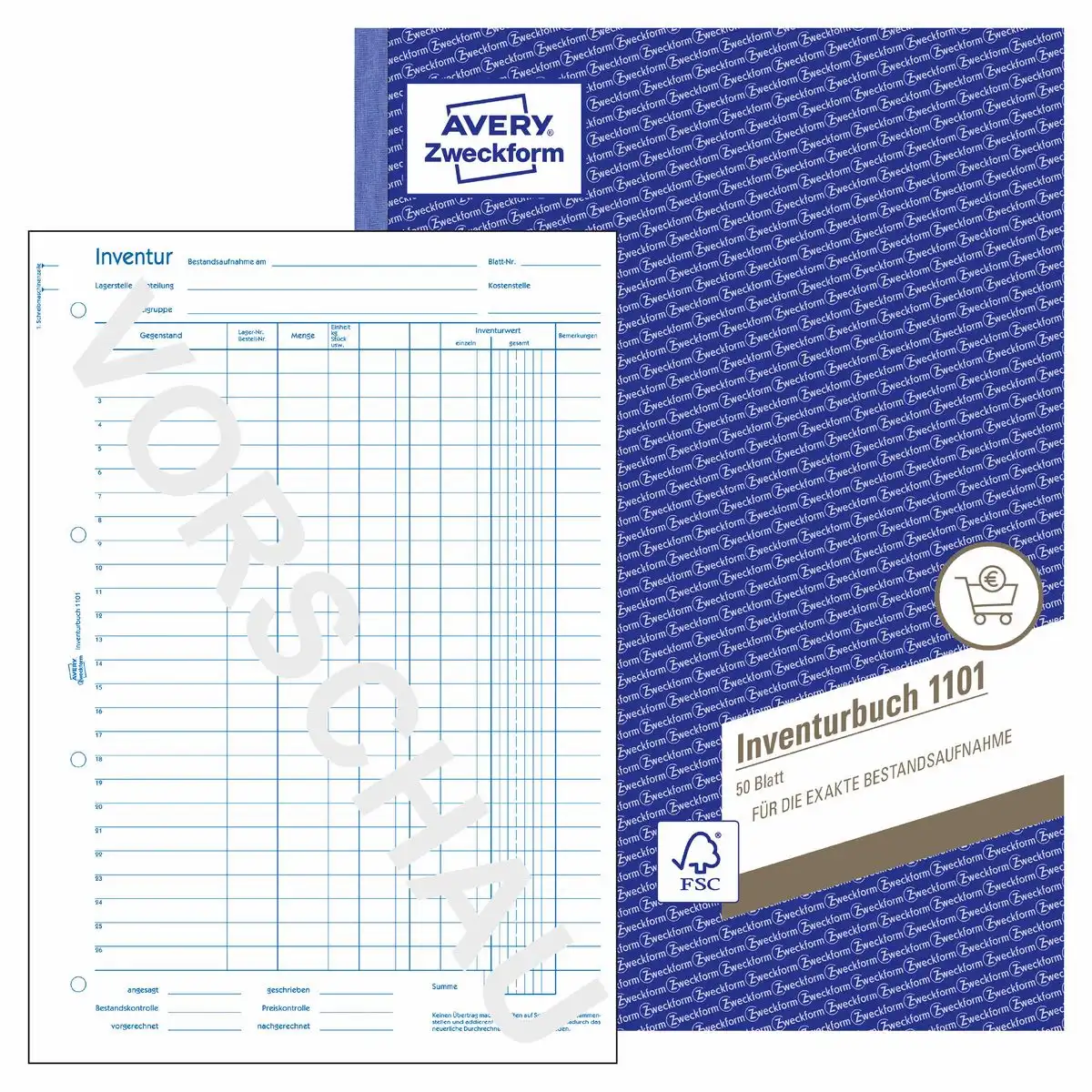 313039_00 AVERY Zweckform Inventurbuch 50 Originale DIN A4 50 Blatt