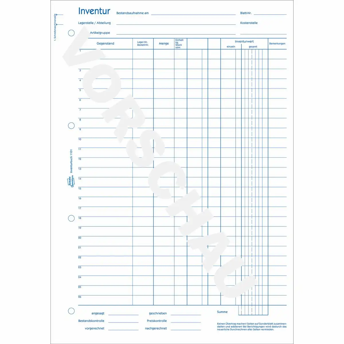313039_02 AVERY Zweckform Inventurbuch 50 Originale DIN A4 50 Blatt-2