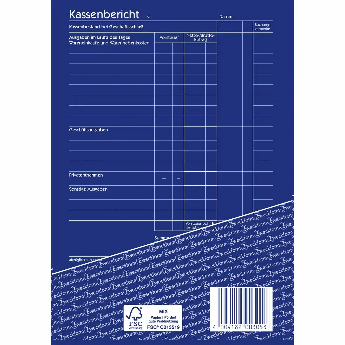 AVERY Zweckform Kassenbericht 50 Originale DIN A5 50 Blatt-3