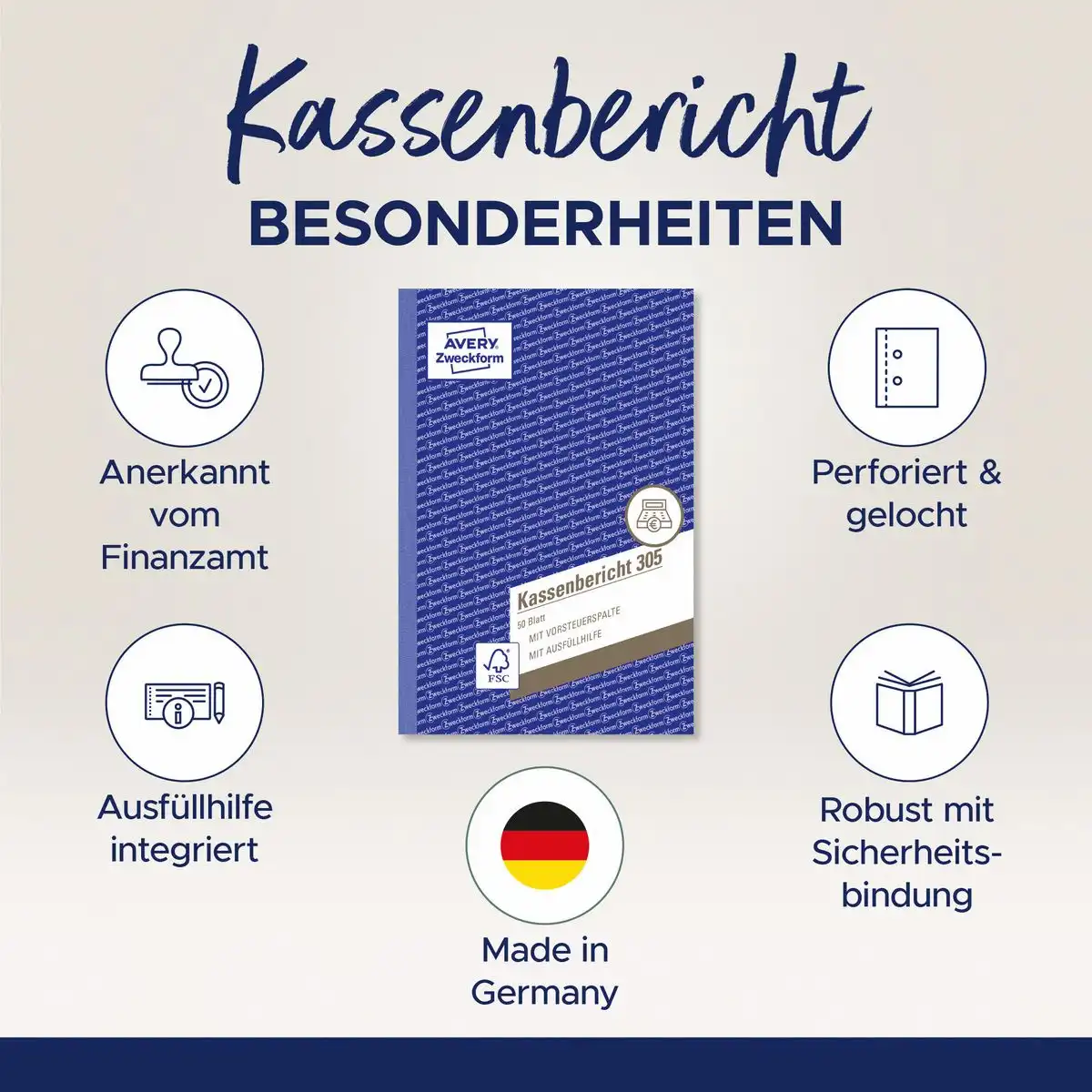 AVERY Zweckform Kassenbericht 50 Originale DIN A5 50 Blatt-6