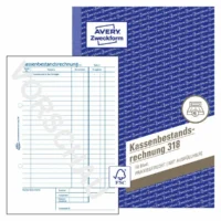 AVERY Zweckform Kassenbestandsrechnung 50 Originale DIN A5 50 Blatt