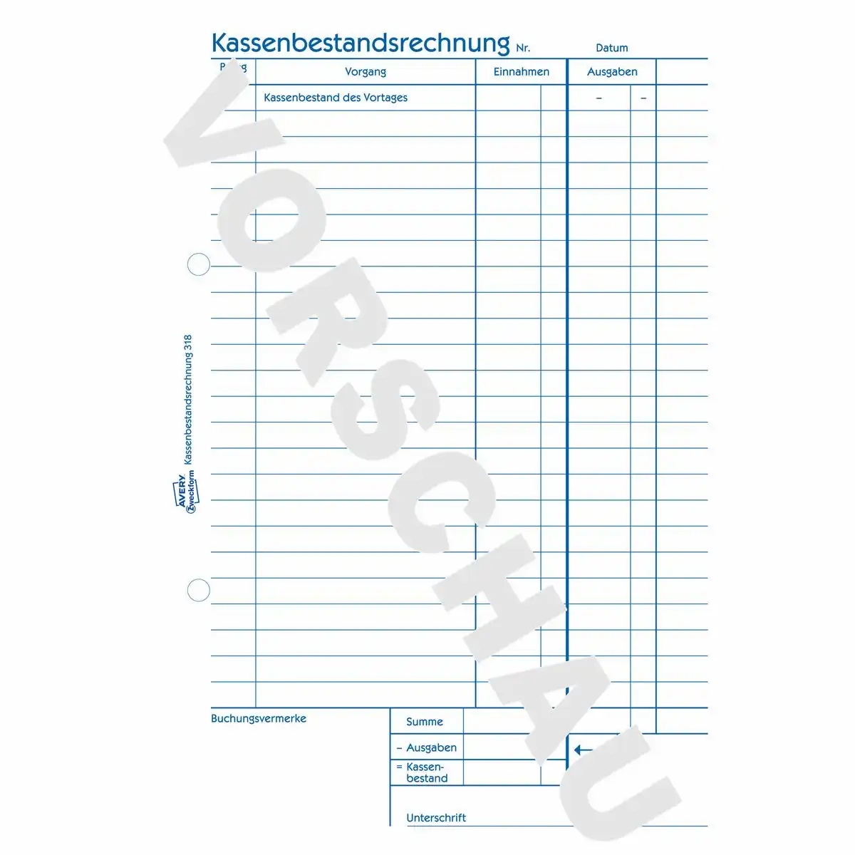 313043_02 AVERY Zweckform Kassenbestandsrechnung 50 Originale DIN A5 50 Blatt-2