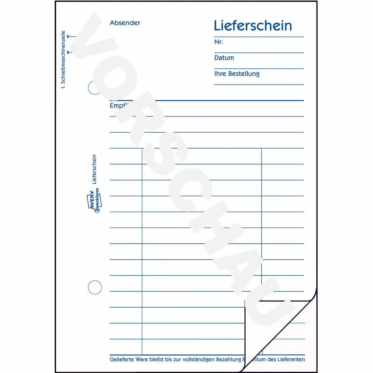 313053_02 AVERY Zweckform Lieferschein mit Blaupapier DIN A6 100 Blatt-2