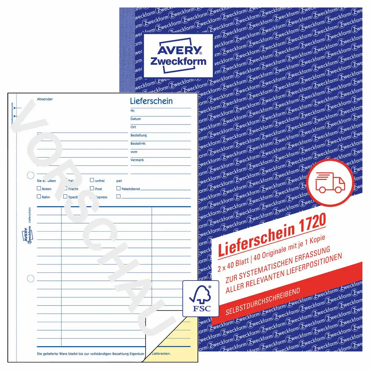 AVERY Zweckform Lieferschein selbstdurchschreibend DIN A5 80 Blatt