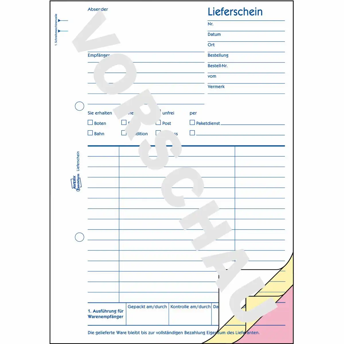 AVERY Zweckform Lieferschein mit Empfangsschein selbstdurchschreibend DIN A5 120 Blatt-2