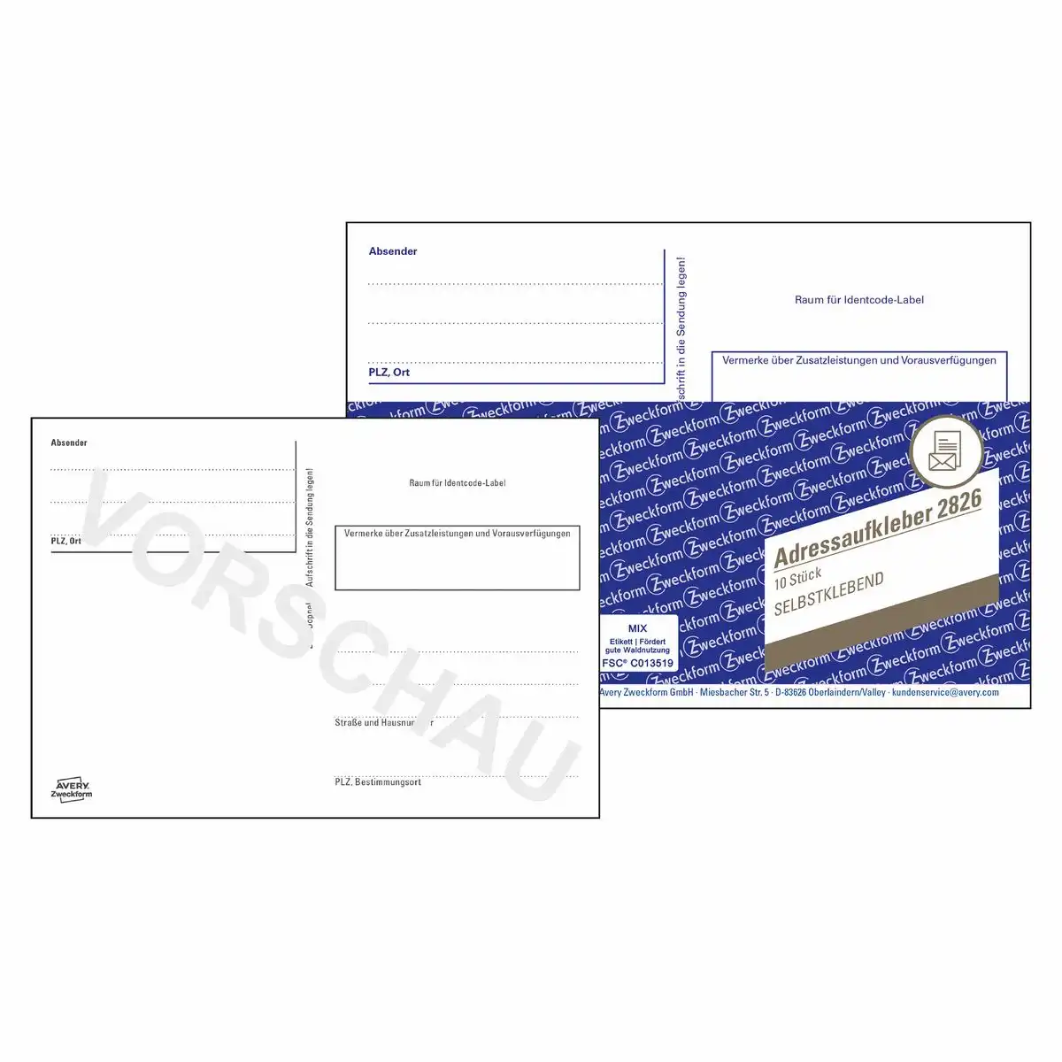 313073_00 AVERY Zweckform Adressaufkleberheft selbstklebend DIN A6 10 Blatt