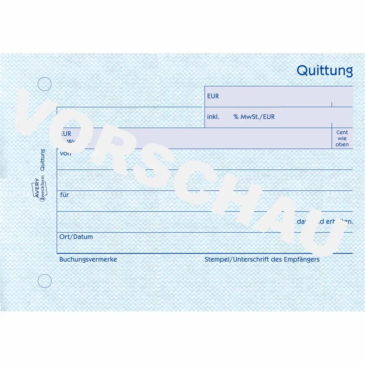 313078_02 AVERY Zweckform Quittung inkl. MwSt. mit Blaupapier DIN A6 quer 50 Blatt-2