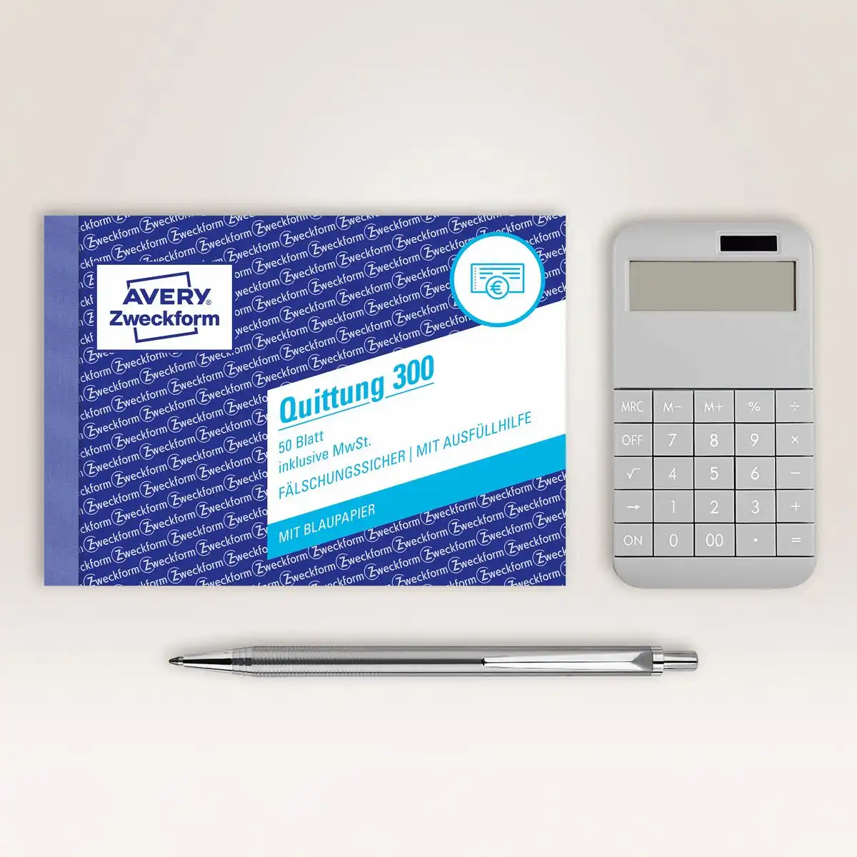 313078_04 AVERY Zweckform Quittung inkl. MwSt. mit Blaupapier DIN A6 quer 50 Blatt-4
