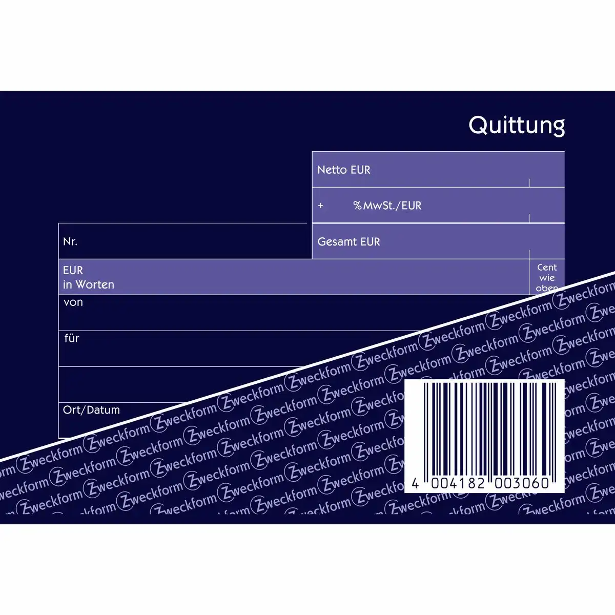 AVERY Zweckform Quittung MwSt. separat ausgewiesen mit Blaupapier DIN A6 quer 2x50 Blatt-3