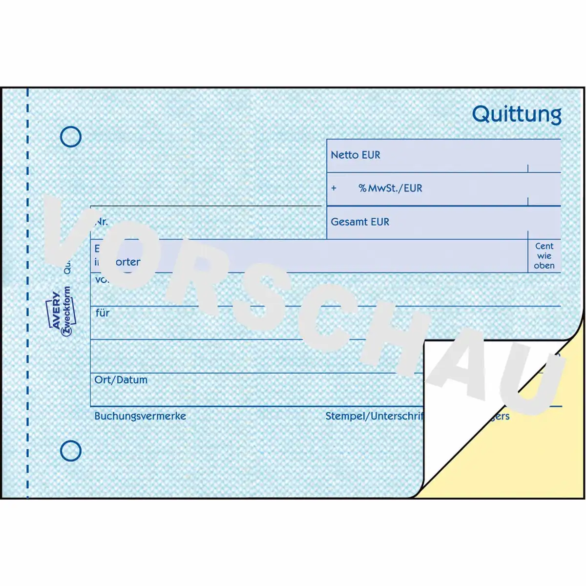 313083_02 AVERY Zweckform Quittung selbstdurchschreibend DIN A6 quer 2x40 Blatt-2