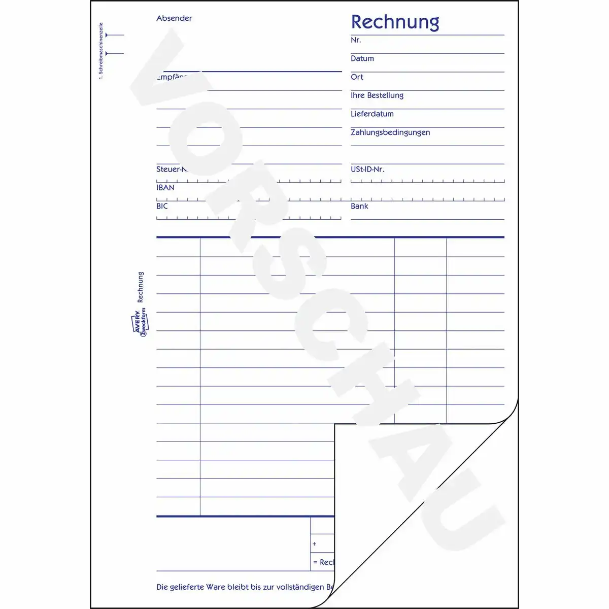 313090_02 AVERY Zweckform Rechnung mit Blaupapier DIN A5 2x50 Blatt-2