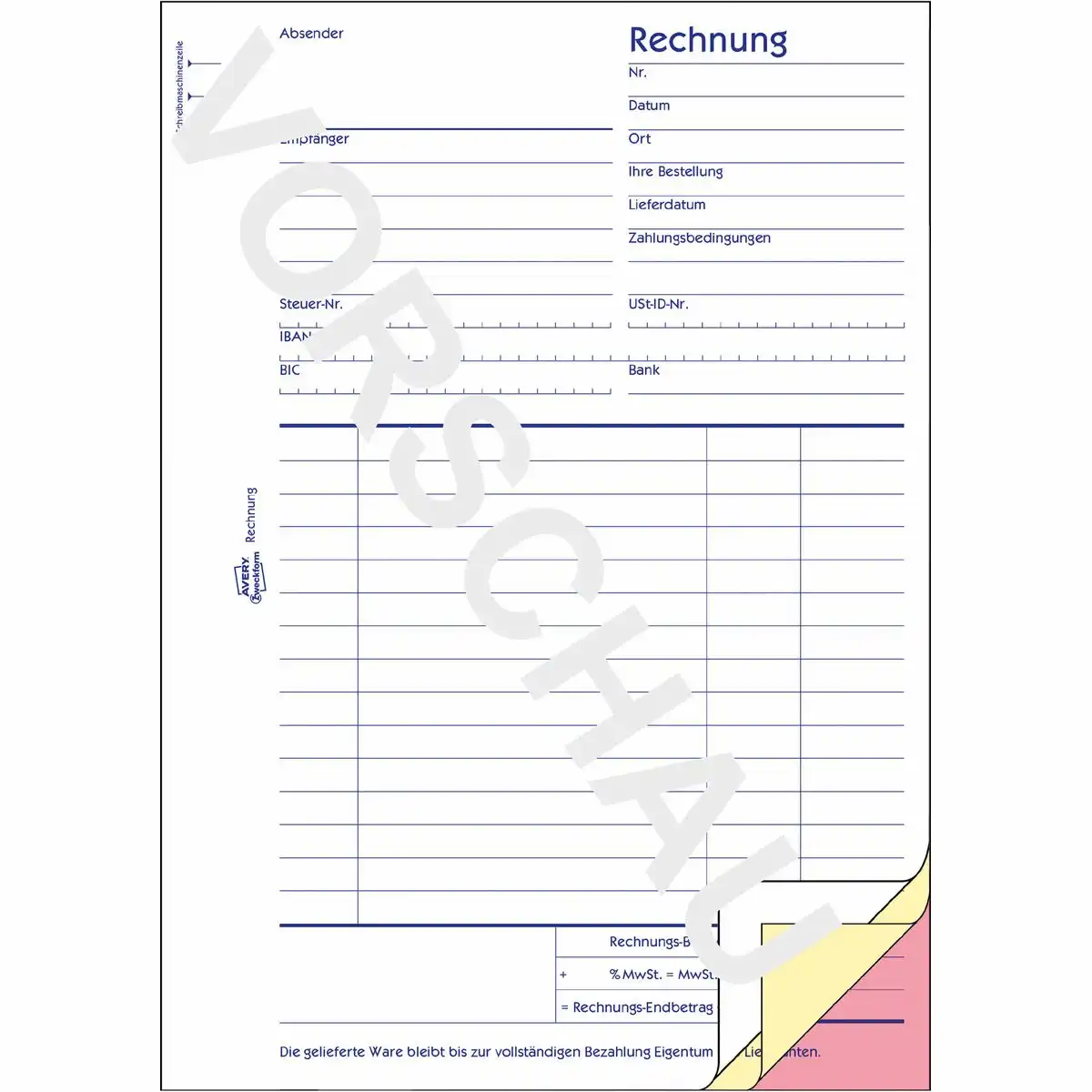 AVERY Zweckform Rechnung selbstdurchschreibend DIN A5 3x40 Blatt-2
