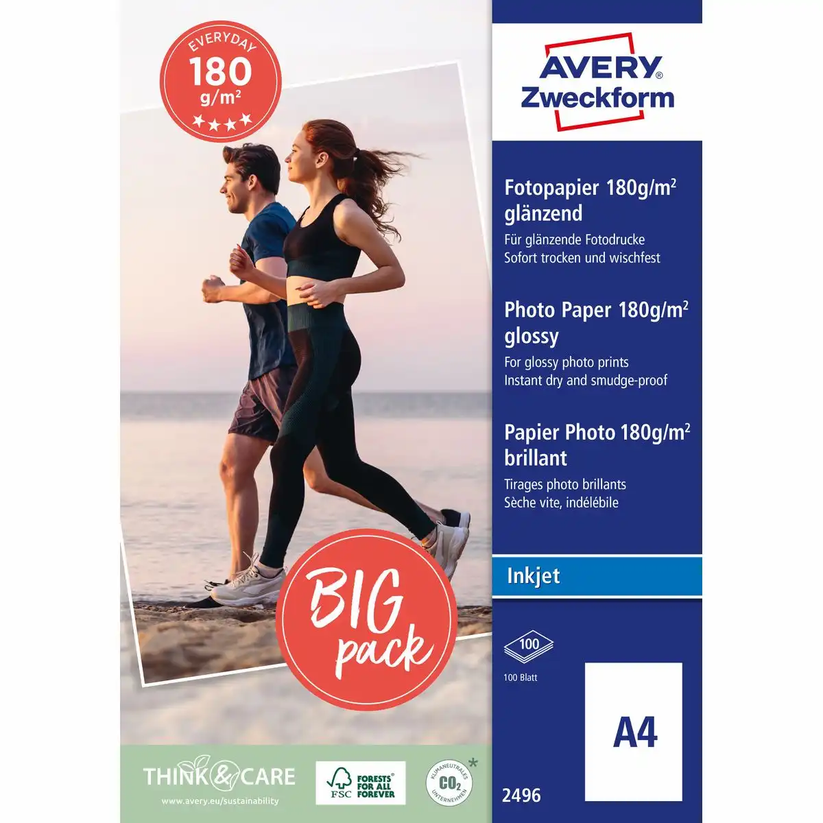 AVERY Zweckform Fotopapier Classic 180g/m² DIN A4 100 Blatt