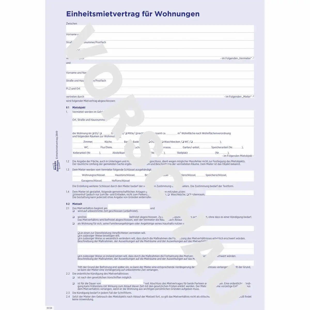 313127_02 AVERY Zweckform Einheitsmietvertrag für Wohnungen 4 Seiten DIN A4-2