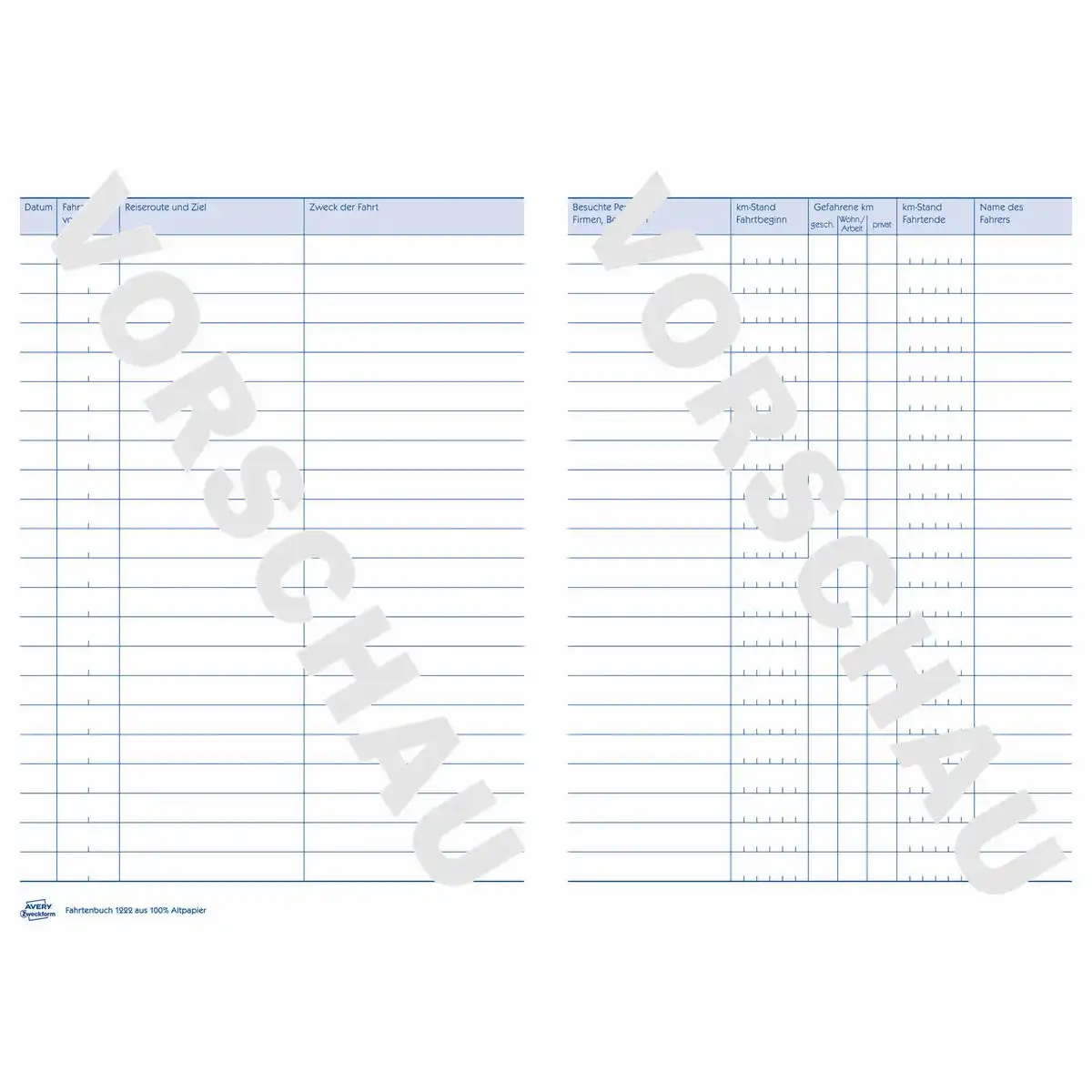 AVERY Zweckform Fahrtenbuch für PKW 64 Seiten 682 Fahrten DIN A5 32 Blatt-2
