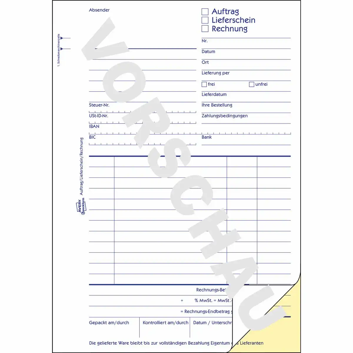 AVERY Zweckform Auftrag/Lieferschein/Rechnung selbstdurchschreibend DIN A5 2x40 Blatt-2