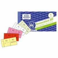 AVERY Zweckform Nummernblock nummeriert 1-1000 pro Block mehrfarbig 105x53mm 10er Pack