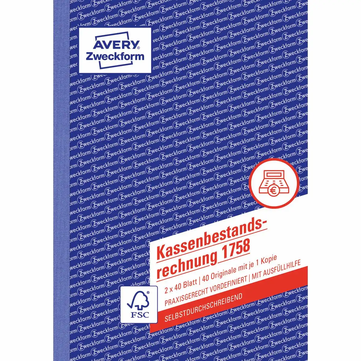 AVERY Zweckform Kassenbestandsrechnung selbstdurchschreibend DIN A5 80 Blatt-1