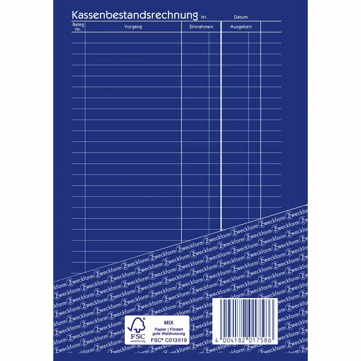 AVERY Zweckform Kassenbestandsrechnung selbstdurchschreibend DIN A5 80 Blatt-3