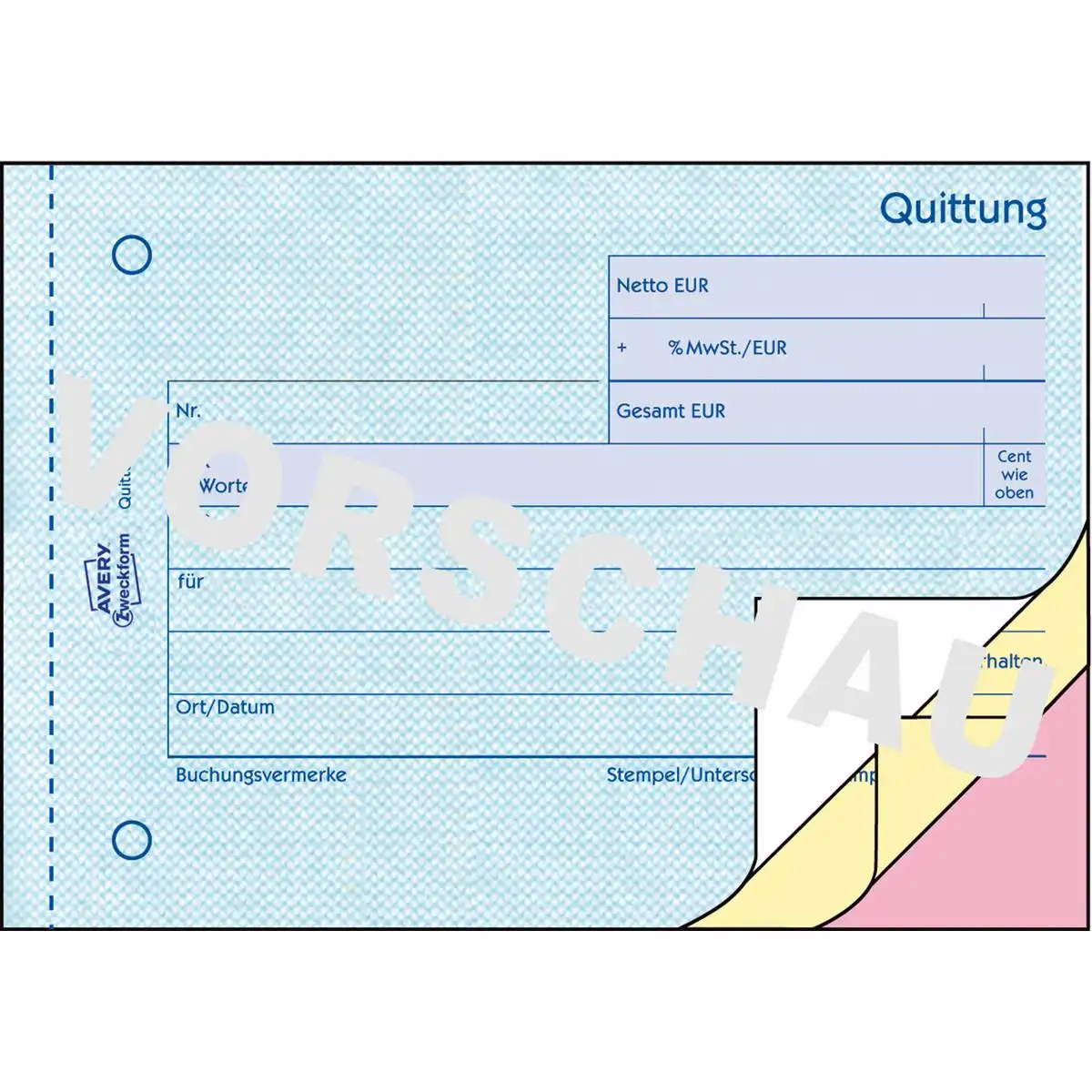 AVERY Zweckform Quittung selbstdurchschreibend DIN A6 quer 3x40 Blatt-2