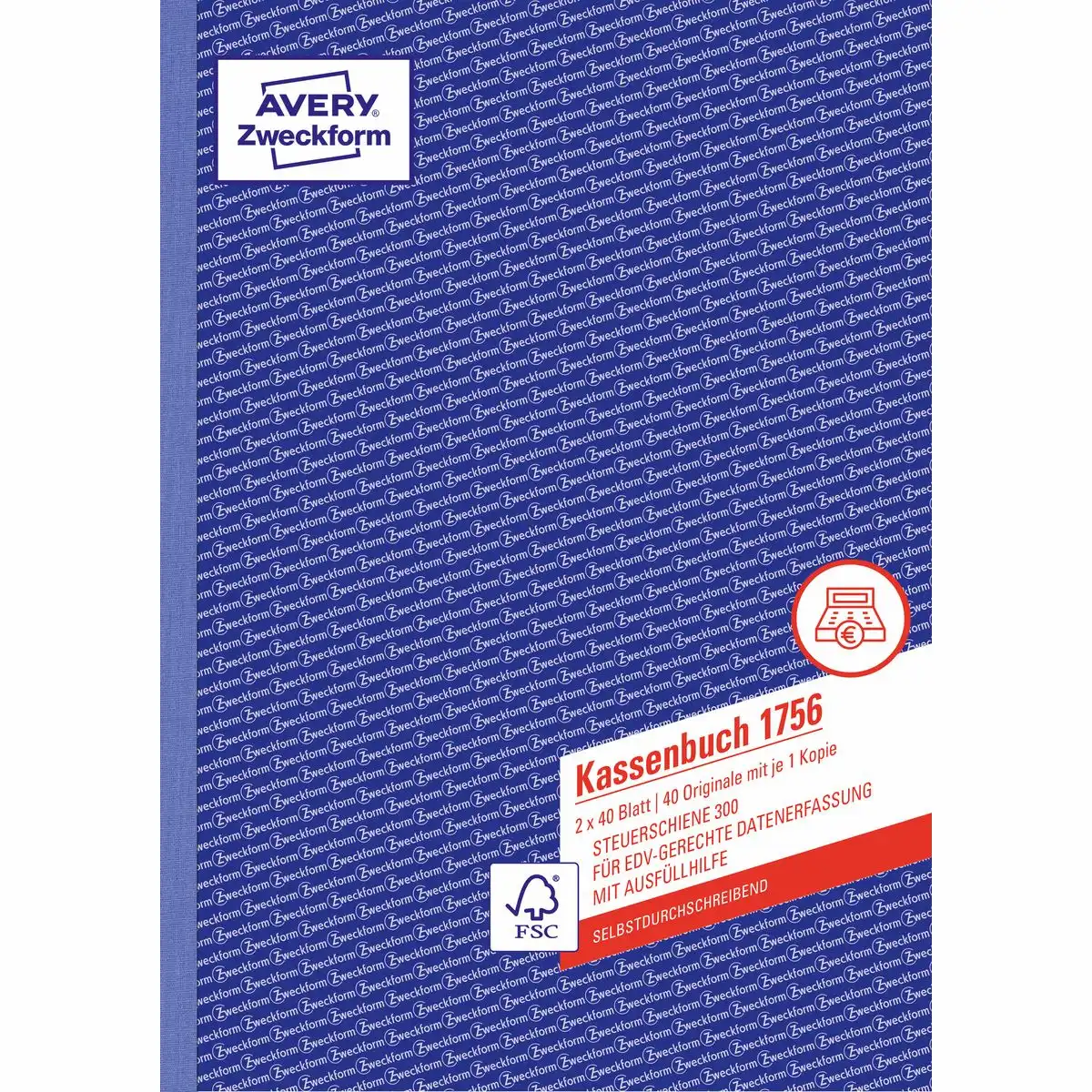AVERY Zweckform Kassenbuch EDV-gerecht selbstdurchschreibend DIN A4 80 Blatt-1