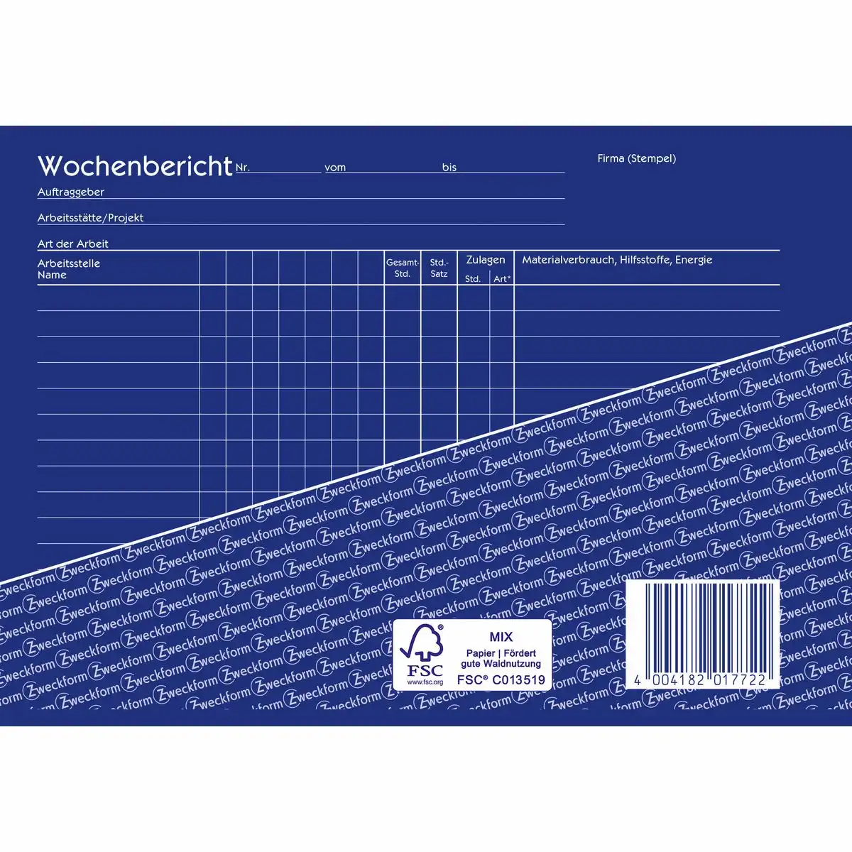 313150_03 AVERY Zweckform Wochenbericht selbstdurchschreibend weiß DIN A5 quer 2x40 Blatt-3
