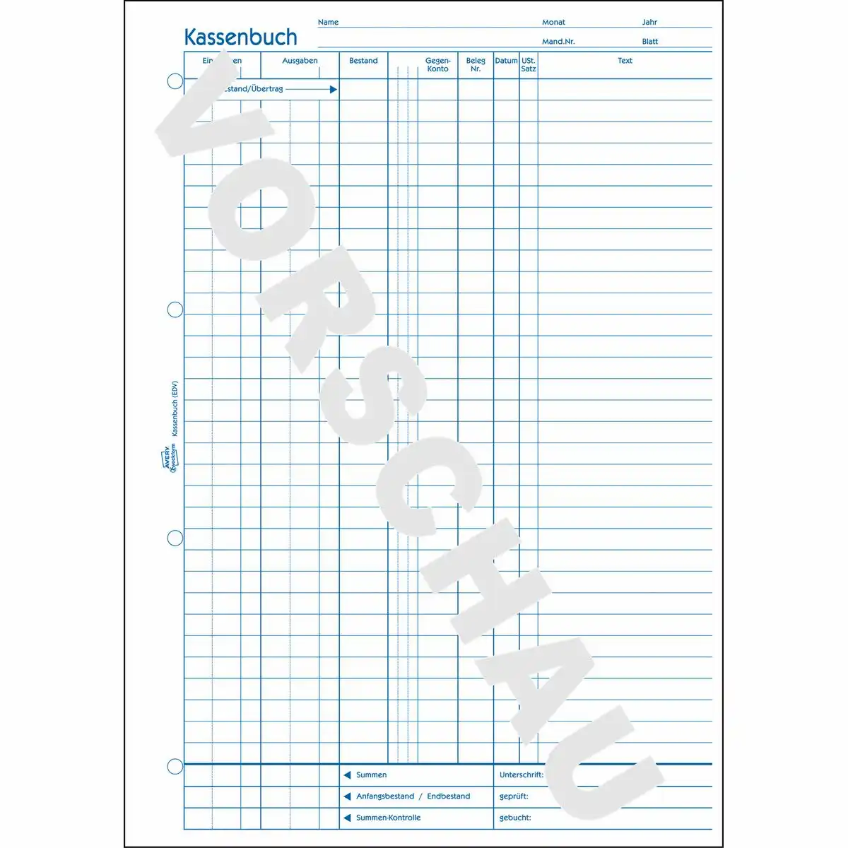 AVERY Zweckform Kassenbuch EDV-gerecht mit Blaupapier DIN A4 100 Blatt-2