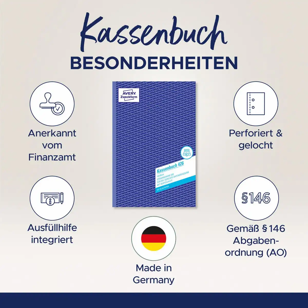 AVERY Zweckform Kassenbuch EDV-gerecht mit Blaupapier DIN A4 100 Blatt-6