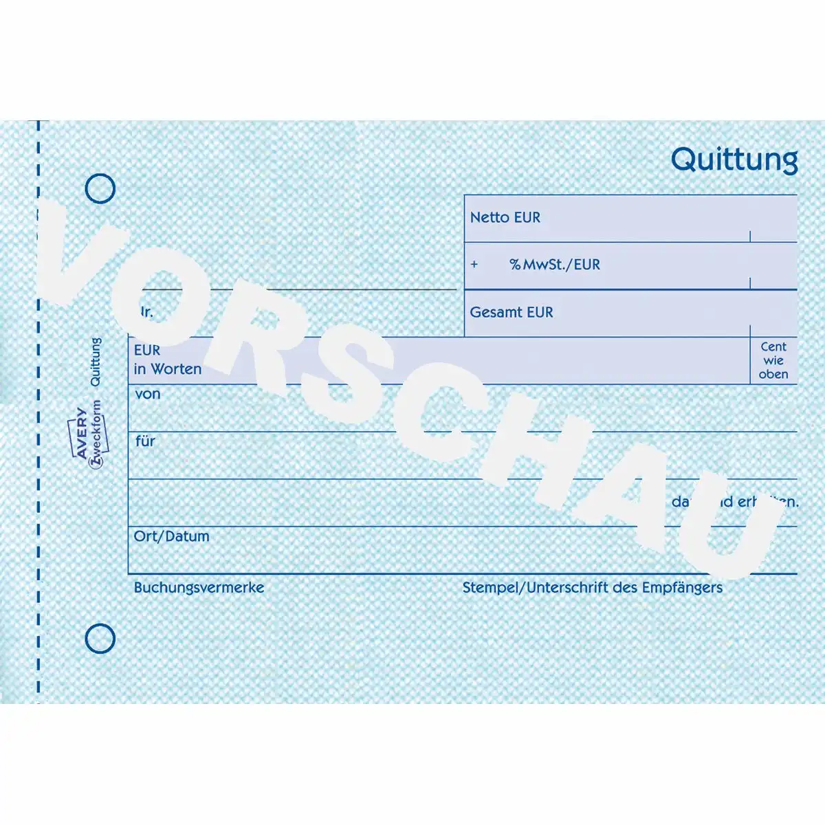 AVERY Zweckform Quittung MwSt. separat ausgewiesen 50 Originale DIN A6 quer 50 Blatt-2